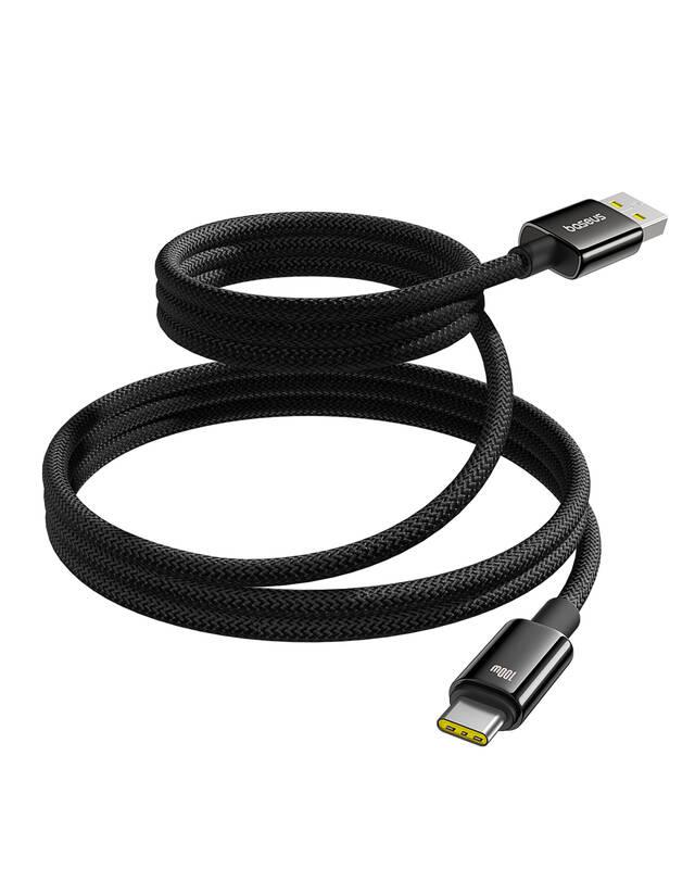 Magnetický nabíjecí kabel Baseus Tungsten USB/USB-C 1m 100W černý