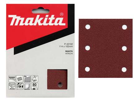 MAKITA brúsny papier 102x114mm 6 otvorov K80 10ks=oldP-01498