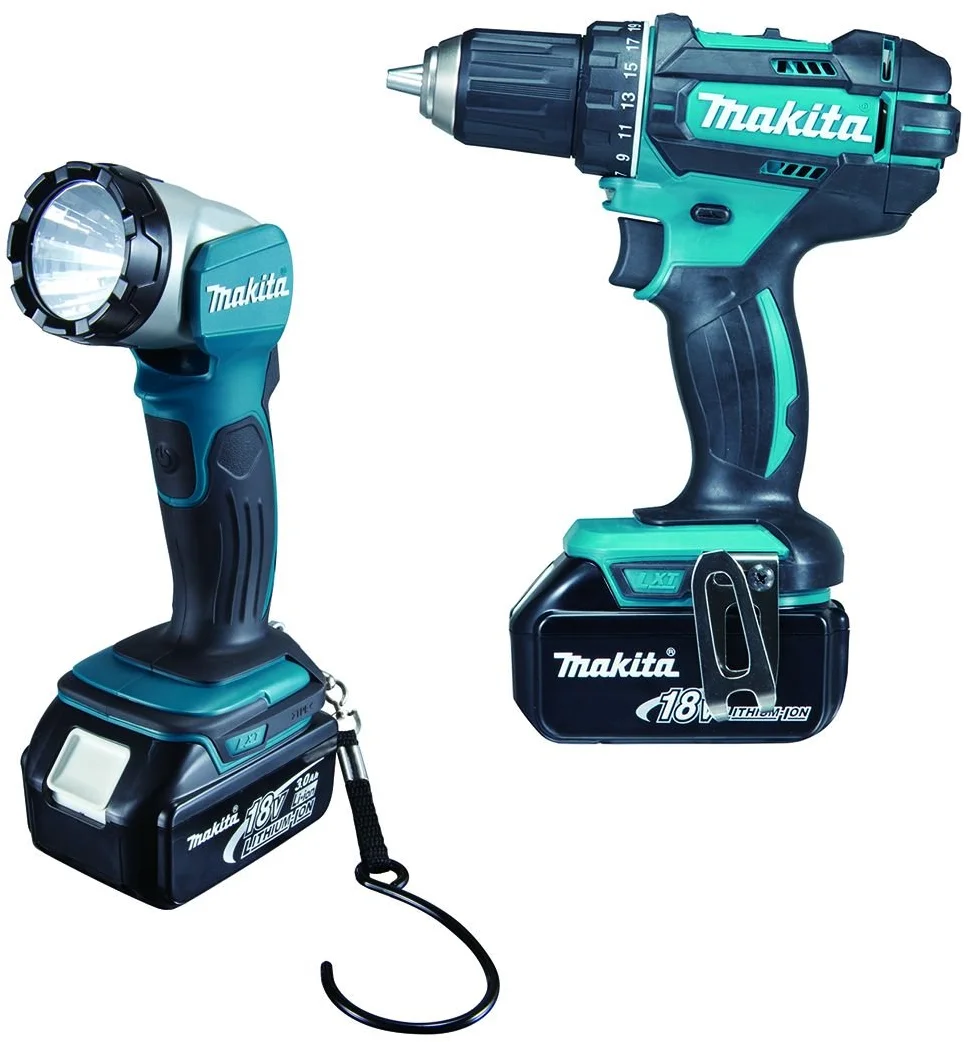 Makita DDF482RFJ1 Aku vŕtací skrutkovač so svietidlom 3x Li-ion LXT 18V/3,0 Ah, Makpac