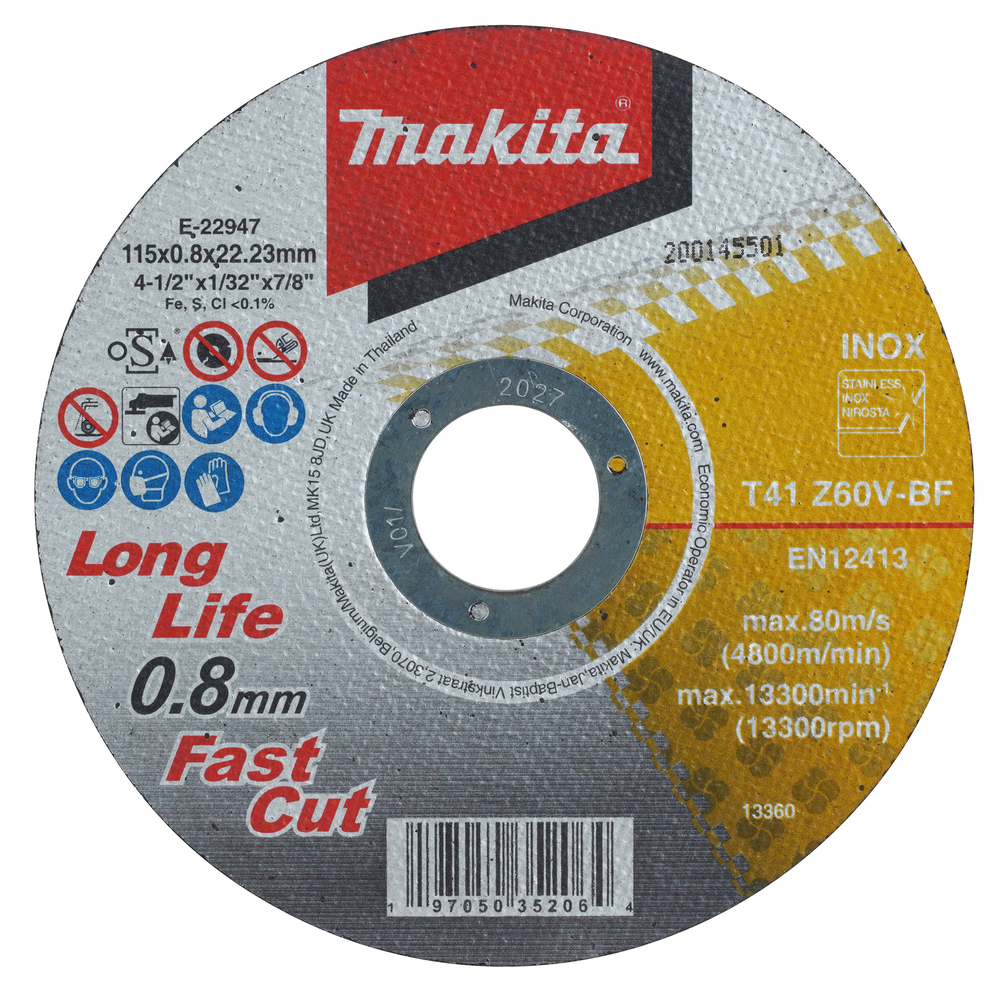 MAKITA kotouč řezný nerez 115x0.8x22.23mm