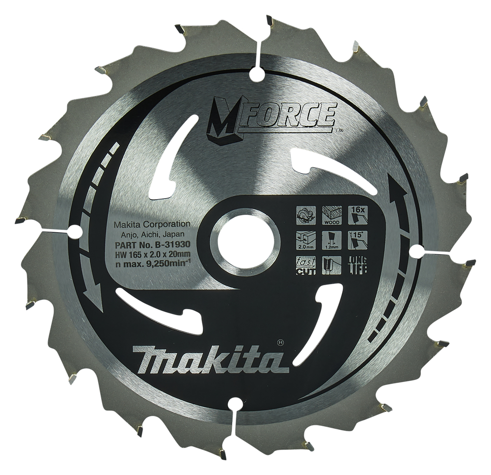 MAKITA pílový kotúč na drevo MFORCE 165x2x20mm 16Z = starý B-07901