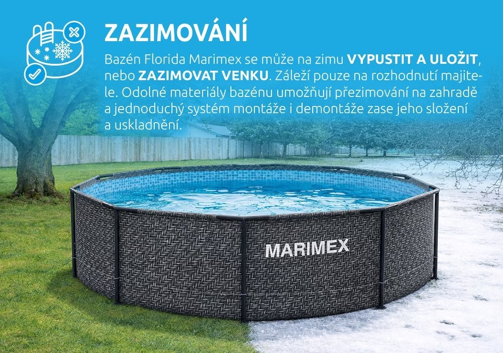 MARIMEX Bazén Florida 3,05x0,91 m so skimmerom - motív RATAN