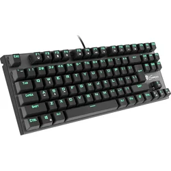 Mechanická herní klávesnice GENESIS THOR 300 TKL, US layout, zelené podsvícení, Outemu Blue switch