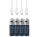 MediaRange Nabíjacia batéria USB-C Li-Ion Mignon AA, 1,5 V, 1400 mAh, 4 ks