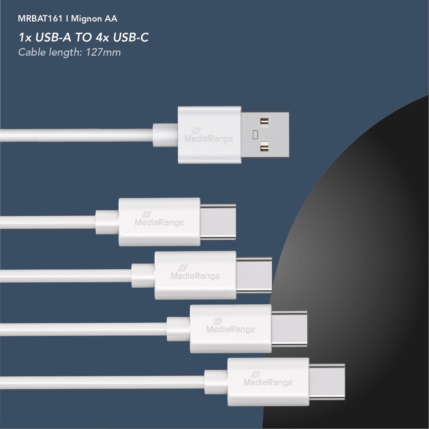 MediaRange nabíjecí USB-C Li-Ion baterie Mignon AA, 1,5V, 1400 mAh, 4ks