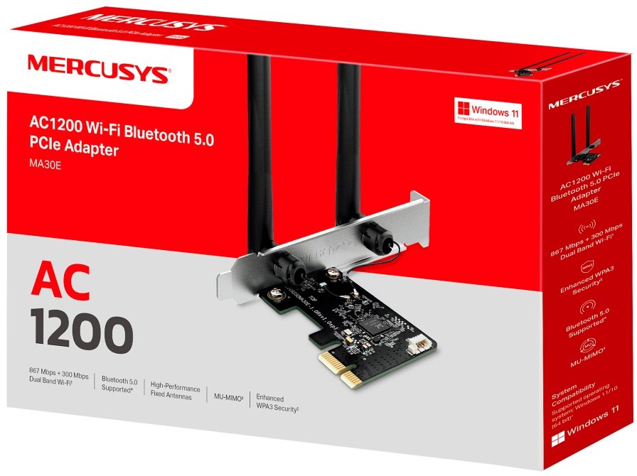 MERCUSYS MA30E Wi-Fi a Bluetooth adaptér PCI Express