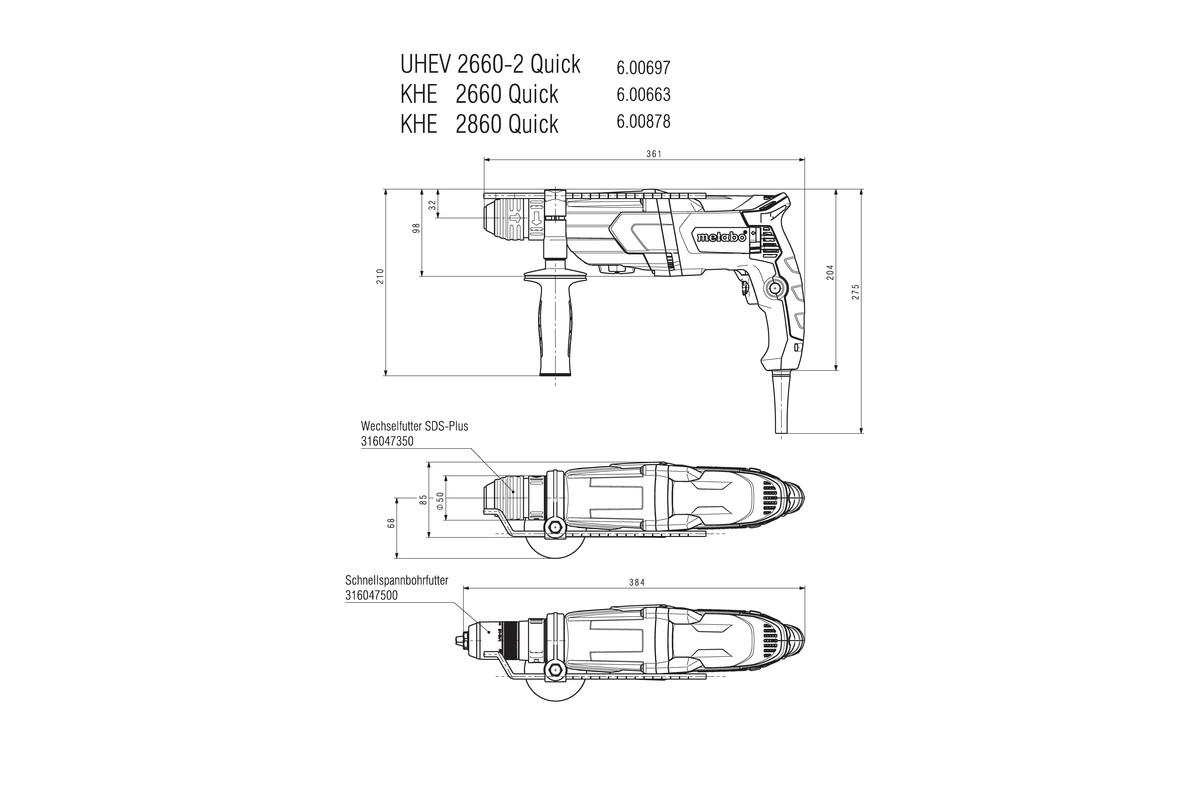 Metabo UHE 2660-2 Quick, kufor Multifunkčné kladivo
