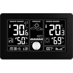Meteostanica Solight, extra veľký čiernobiely displej, teplota, vlhkosť, tlak, RCC, nabíjanie cez USB, čierna