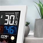 Meteostanica Solight, extra veľký farebný LCD displej, teplota, vlhkosť, tlak, RCC, nabíjanie cez USB, biela
