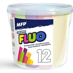 MFP Křídy M chodníkové fluo kulaté 12 ks mix barev - kyblík