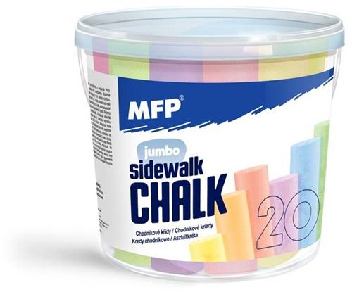 MFP Křídy M chodníkové kulaté 20 ks mix barev - kyblík