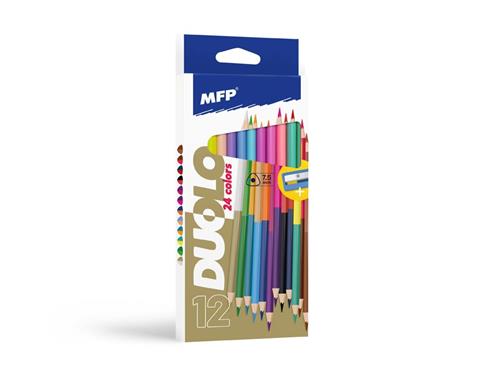 MFP Pastelky 12 ks Duo triangular s ořezávátkem