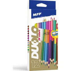MFP Pastelky 12 ks Duo triangular s ořezávátkem