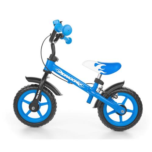 Milly Mally Dětské odrážedlo kolo Dragon s brzdou blue