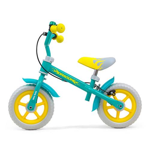 Milly Mally Dětské odrážedlo kolo Dragon s brzdou Mint