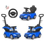Milly Mally Scooter s vodiacou tyčou Mercedes Benz AMG C63 Coupe modrá