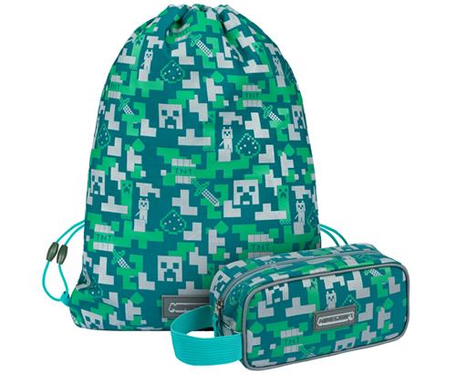 MINECRAFT SET 2 Silver Creeper: peračník, taška