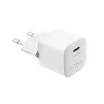 Mini sieťová nabíjačka FIXED s výstupom USB-C a podporou PD, 20 W, biela
