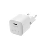 Mini sieťová nabíjačka FIXED s výstupom USB-C a podporou PD, 20 W, biela