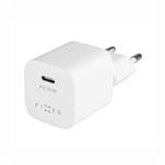 Mini sieťová nabíjačka FIXED s výstupom USB-C a podporou PD, 30 W, biela