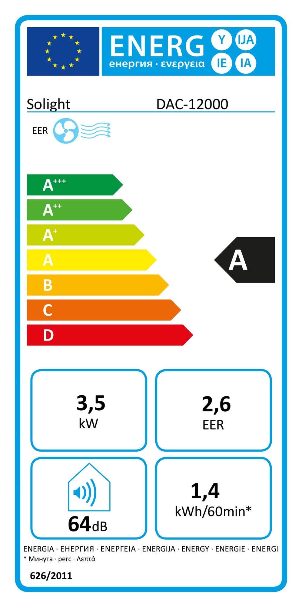 Mobilná klimatizácia Solight 12000 BTU, smart WiFi, chladenie, odvlhčovanie, ventilátor