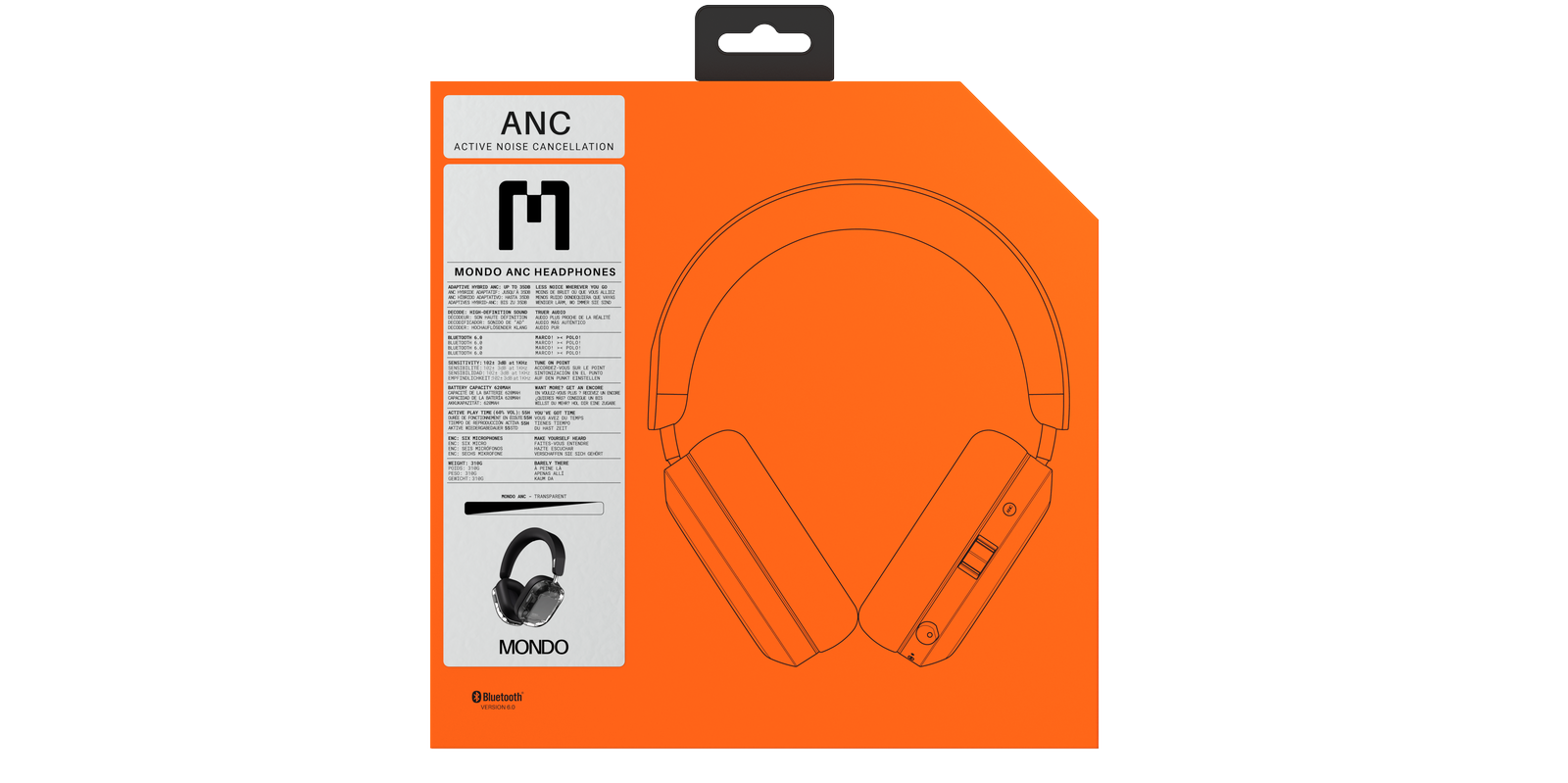 MONDO ANC Over-Ear Headphones (Transparent)
