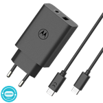 Motorola SJMC502 TurboPower 50W Duo + 1m USB-C/USB-C kábel čierna