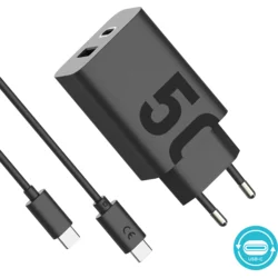 Motorola SJMC502 TurboPower 50W Duo + 1m USB-C/USB-C kábel čierna