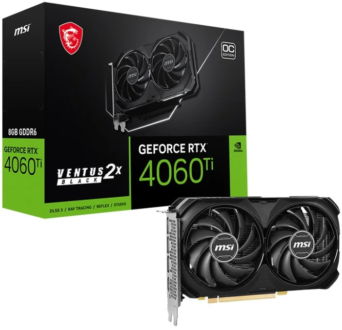 MSI GeForce RTX 4060 Ti 8G VENTUS 2X BLACK E1 OC