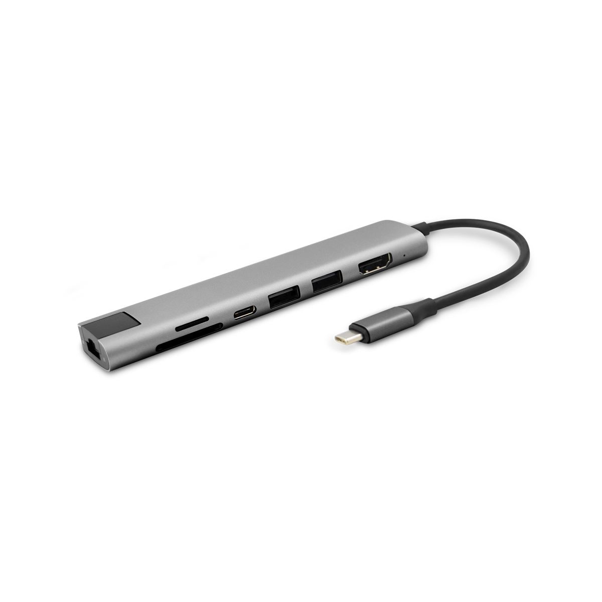 Multimediálny rozbočovač Epico 7v1 8K s konektorom USB-C - vesmírne sivý