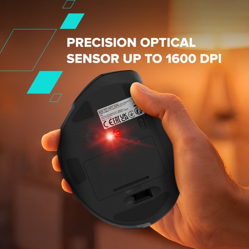 Myš CANYON OnClick 17 Ergonomická 6 tlačidiel 1600 DPI bezdrôtová čierna