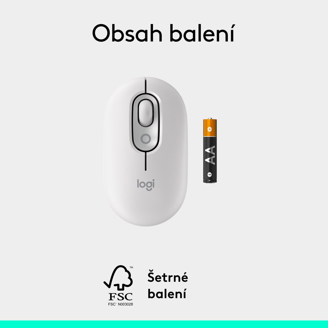 Myš Logitech POP, biela