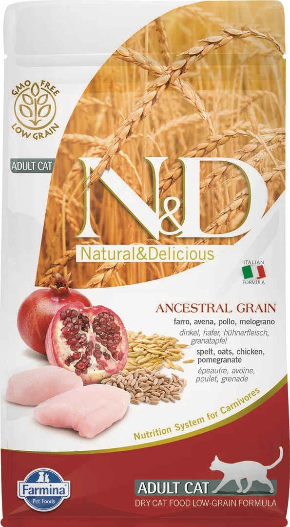 N&D LG CAT Adult Chicken & Pomegranate 1,5kg granule pro kočky