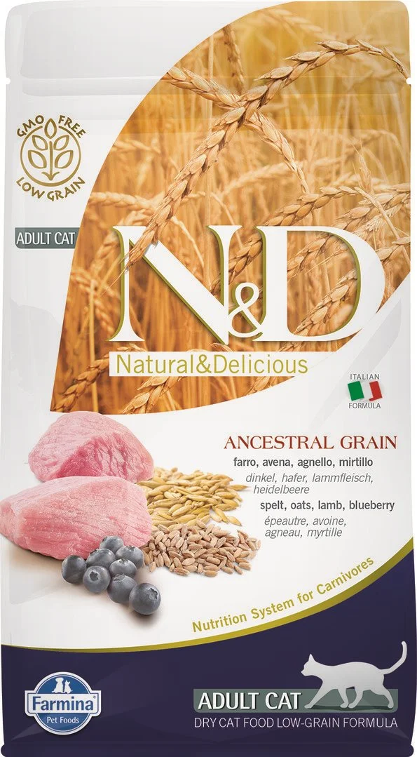 N&D LG CAT Adult Lamb & Blueberry 1,5kg granule pro kočky