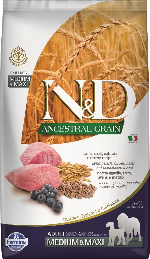 N&D LG DOG Adult M/L Lamb & Blueberry 2,5kg granule pro psy