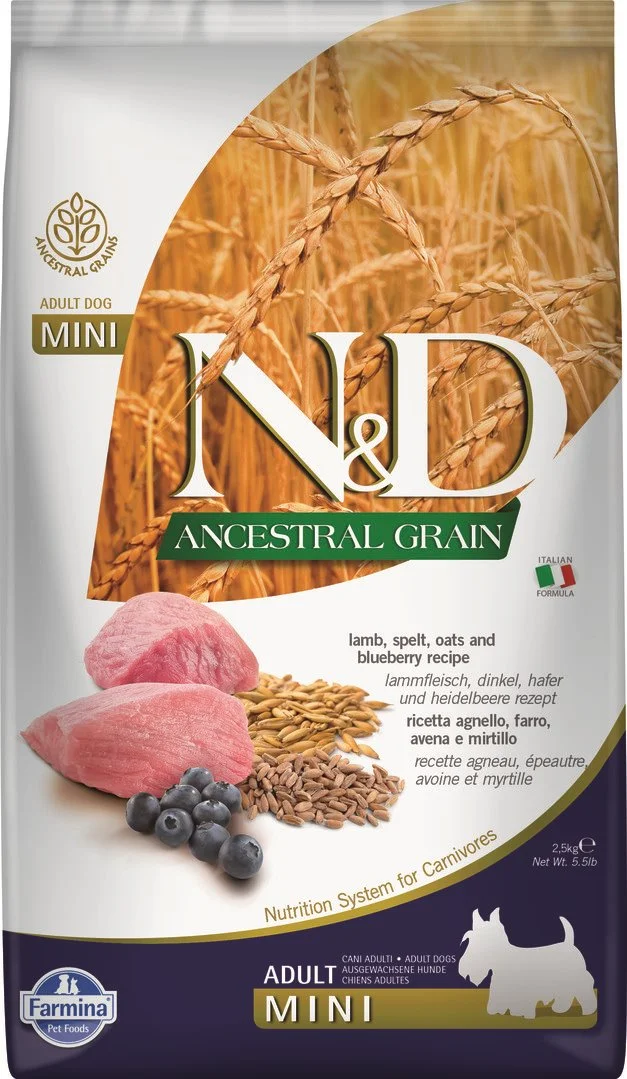 N&D LG DOG Adult Mini Lamb & Blueberry 2,5kg granule pre psov