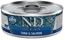N&D OCEAN CAT Adult Tuna & Salmon 70g konzerva pro kočky