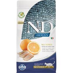 N&D OCEAN CAT Neutered Adult Herring & Orange 1,5kg granule pro kastrované kočky