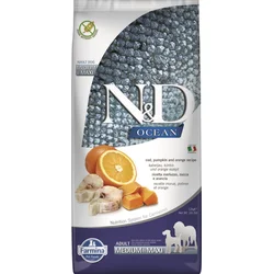 N&D OCEAN DOG Adult M/L Codfish & Pumpkin & Orange 12kg granule pro psy