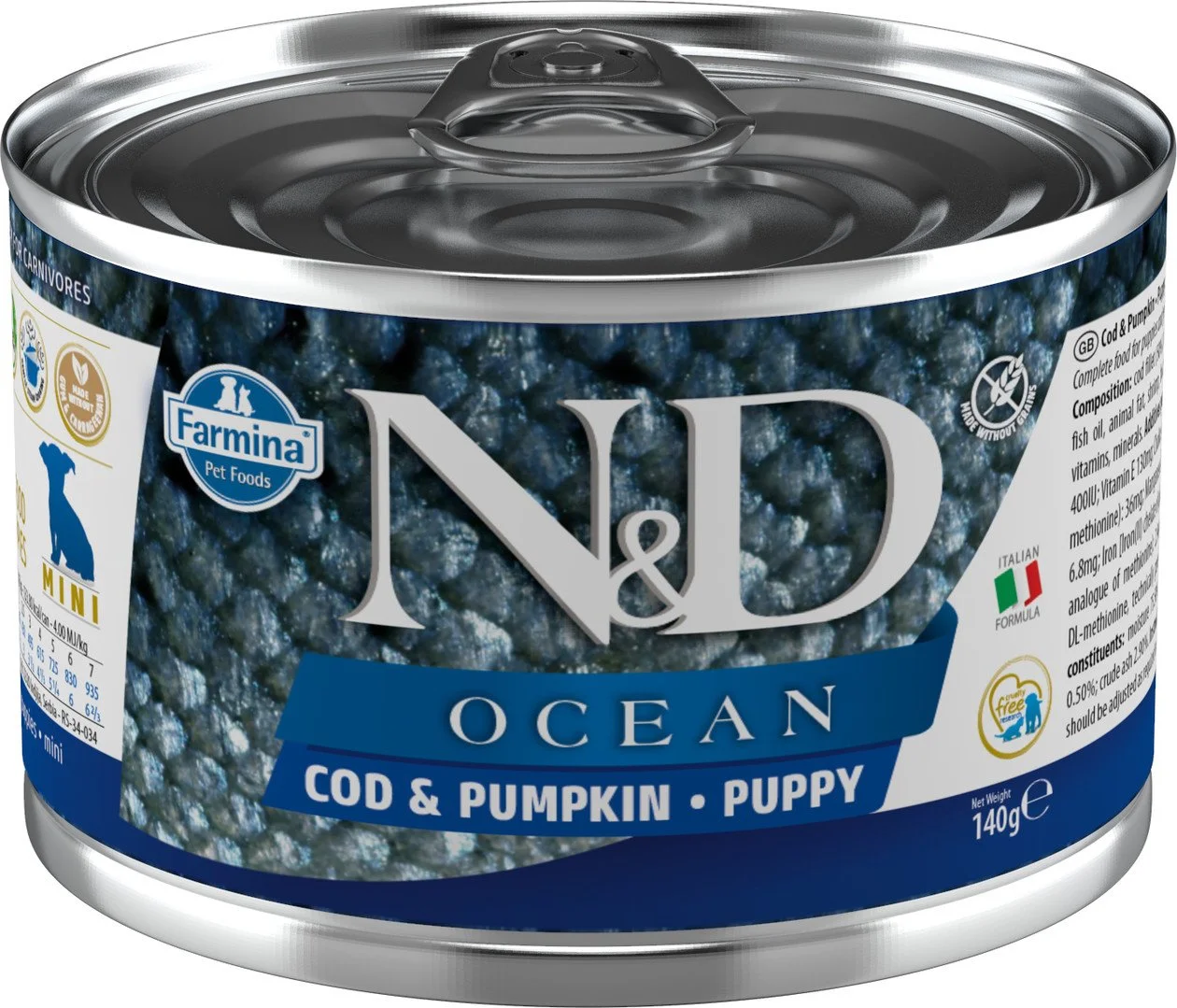 N&D OCEAN DOG Puppy Codfish & Pumpkin Mini 140g konzerva pro štěňata