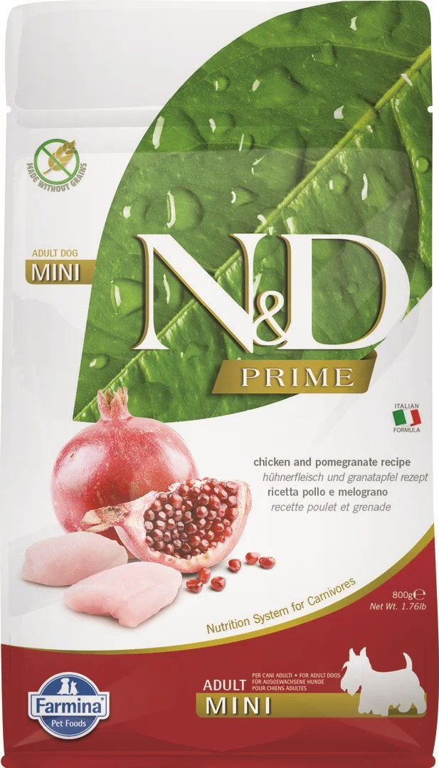 N&D PRIME DOG Adult Mini Chicken & Pomegranate 800g granule pre psov
