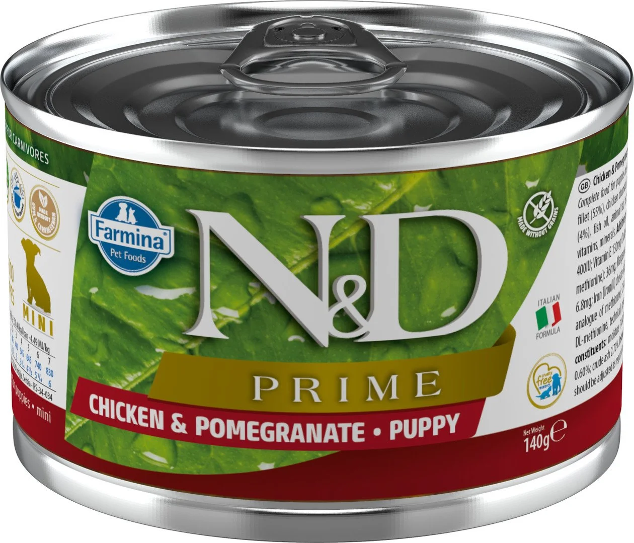 N&D PRIME DOG Puppy Chicken & Pomegranate Mini 140g konzerva pre šteňatá