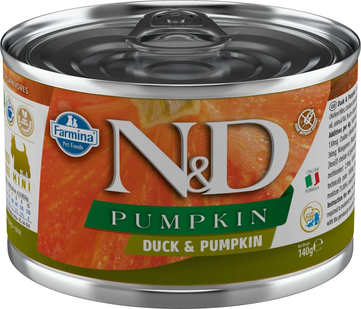 N&D PUMPKIN DOG Adult Duck & Pumpkin Mini 140g konzerva pre psy