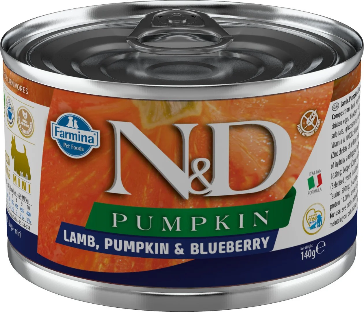 N&D PUMPKIN DOG Adult Lamb & Blueberry Mini 140g konzerva pro psy