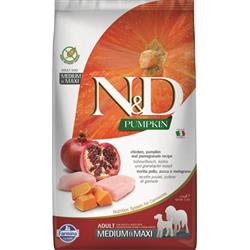 N&D PUMPKIN DOG Adult M/L Chicken & Pomegranate 2,5kg granule pre psy