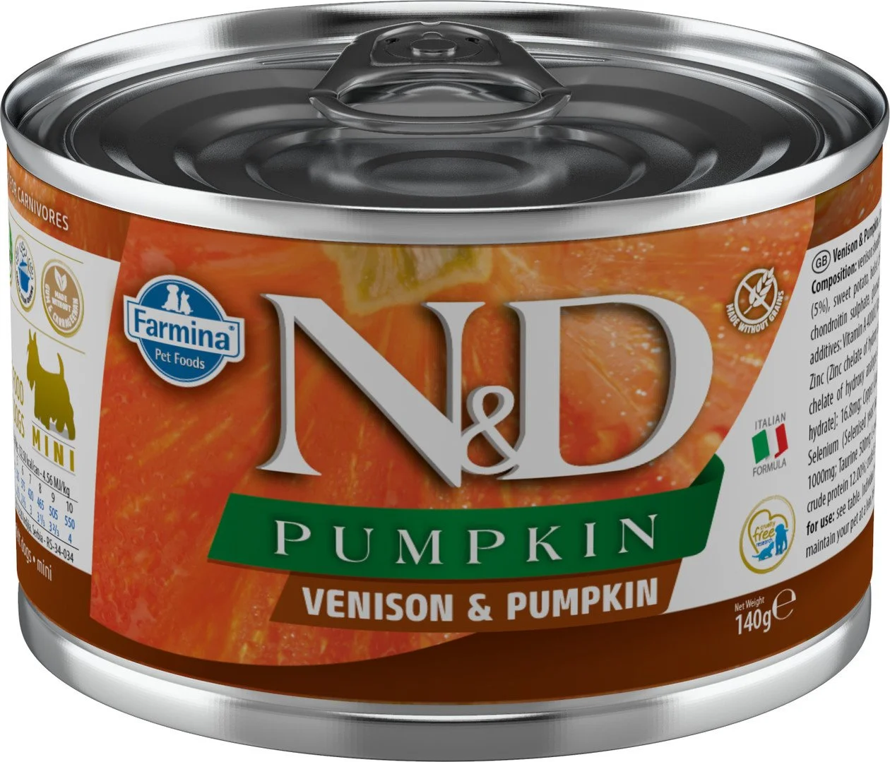 N&D PUMPKIN DOG Adult Venison & Pumpkin Mini 140g konzerva pro psy