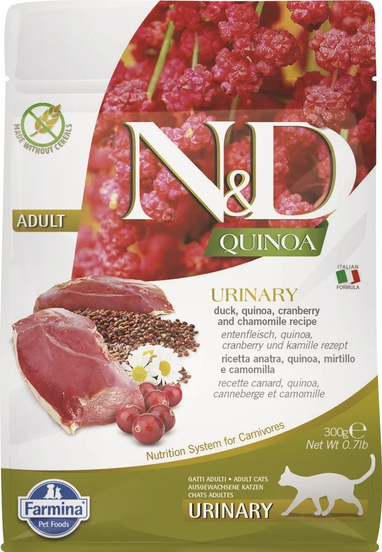 N&D QUINOA CAT Urinary Duck & Cranberry 300g granule pre mačky