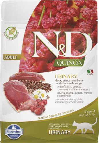 N&D QUINOA CAT Urinary Duck & Cranberry 300g granule pro kočky