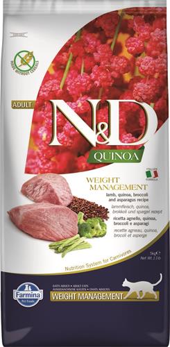 N&D QUINOA CAT Weight Management Lamb & Broccoli 5kg granule pre mačky