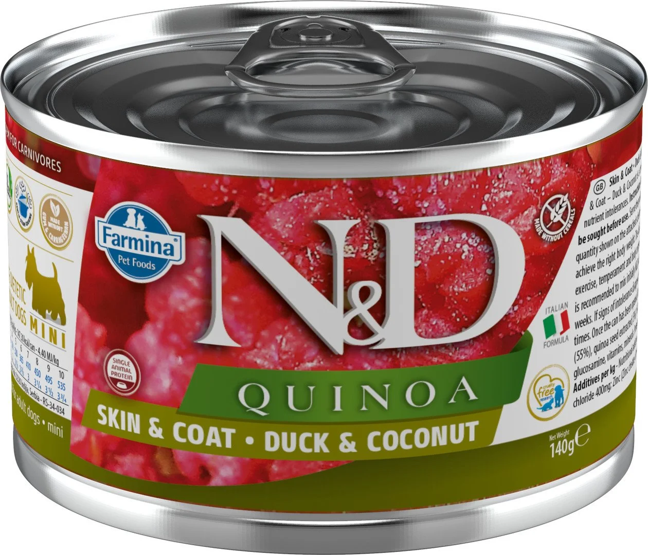 N&D QUINOA DOG Adult Duck & Coconut Mini 140g konzerva pre psy